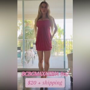 classy slip on dress in dark pink